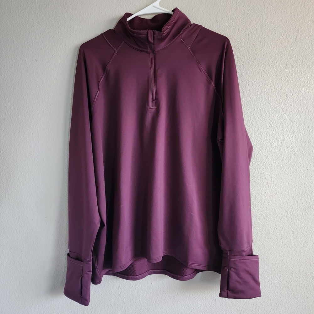 Athleta Maroon Half-Zip Pullover